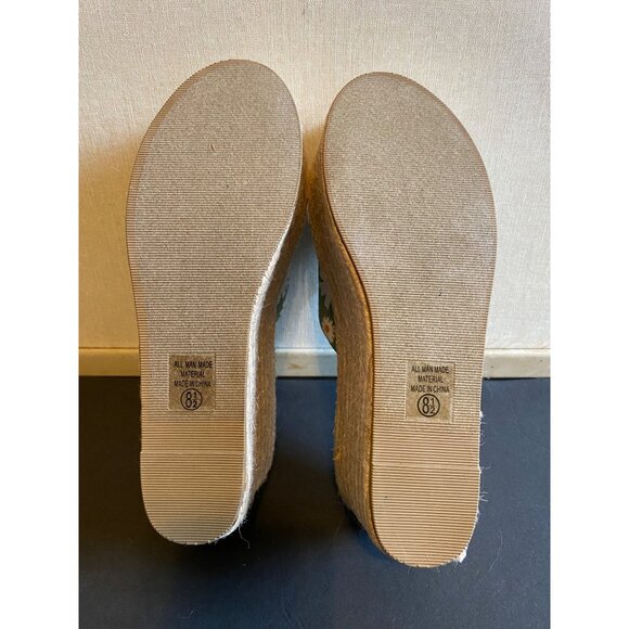 NWOB Soda Mint Green With Daisy Cross Front Espadrille Slides 6.5 - Picture 4 of 5